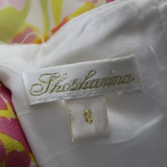 SHOSHANNA STRAPLESS DRESS YELLOW PURPLE FLOWERS 8 - Picture 6 of 6